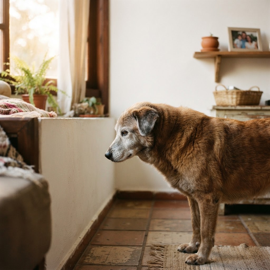 Cachorro Idoso Encara a Parede: O Que Isso Significa - detalhe
