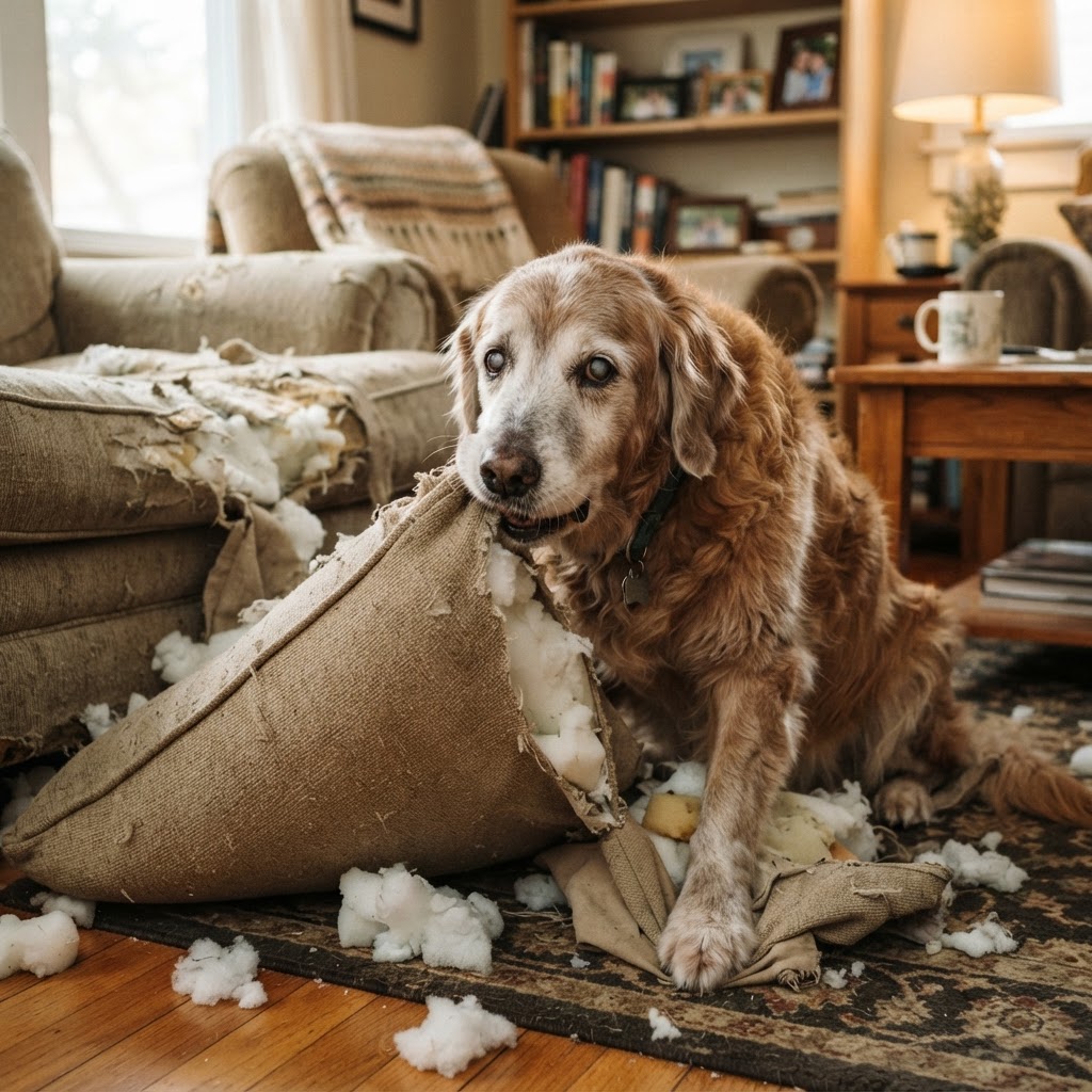 Cão Idoso Destruindo Coisas: Ansiedade ou Confusão Mental?